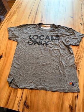 Aviator Nation Gray Tee with Yellow Sun Tag